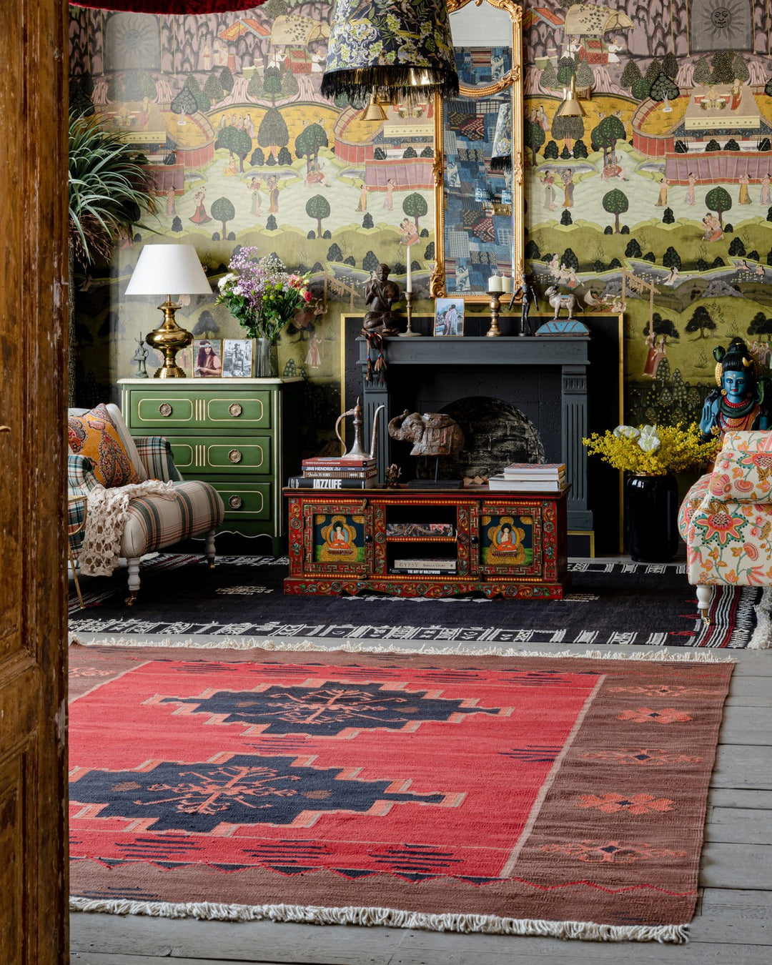 Yadigari Anatolia Red Wool Kilim Rug