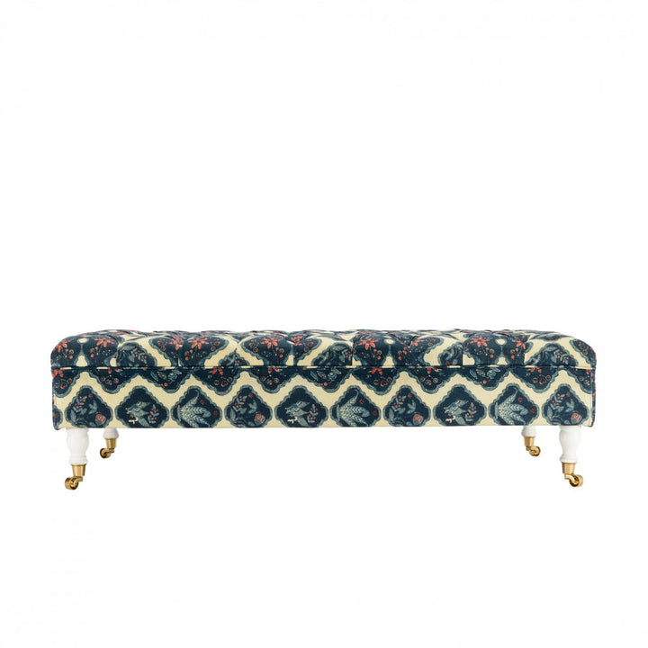Saray Tufted Ottoman - Phoenicia Batik Linen