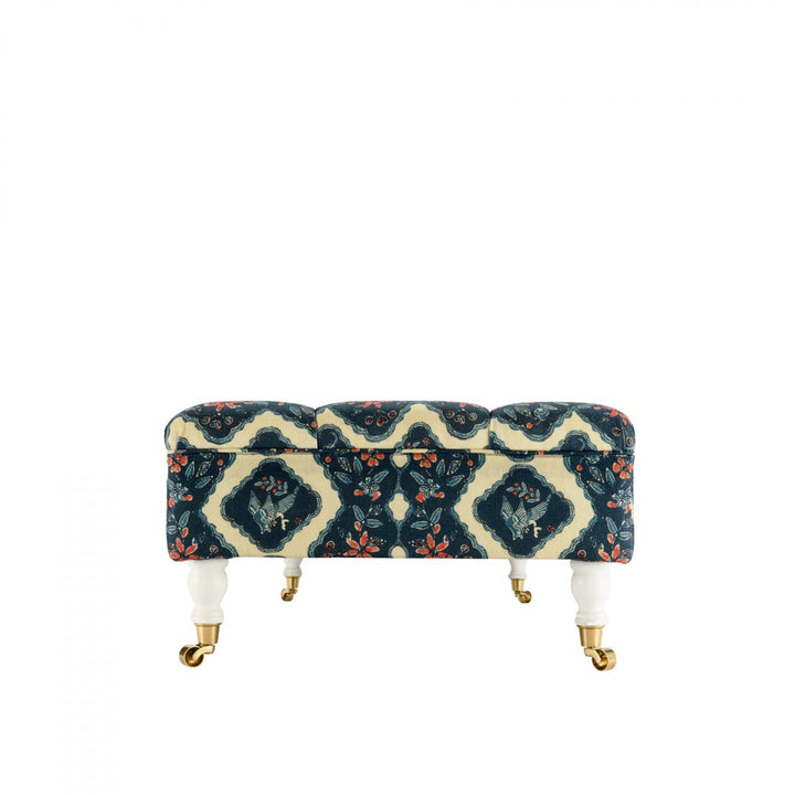 Saray Tufted Ottoman - Phoenicia Batik Linen