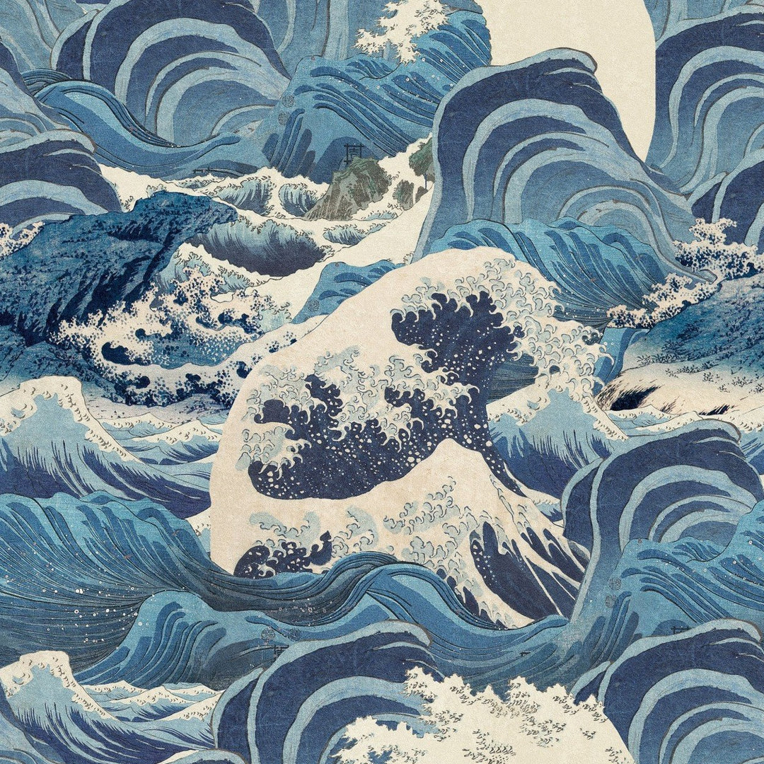Sea Waves Light Blue Wallpaper