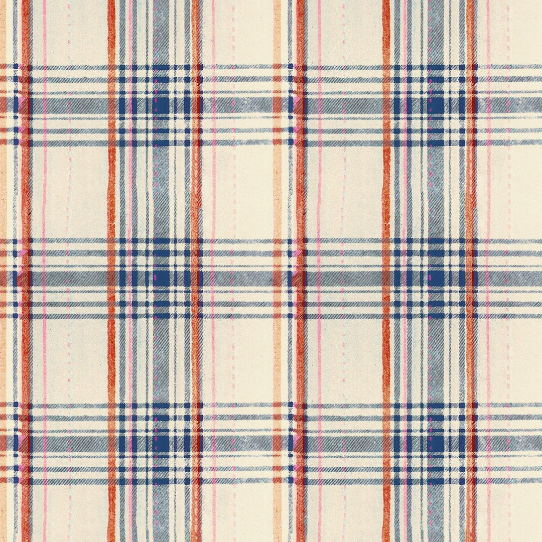 Seaport Plaid Cream Wallpaper