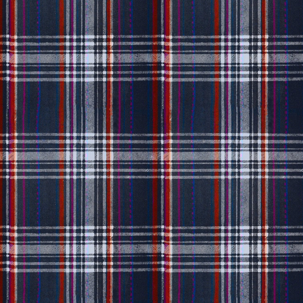 Seaport Plaid Navy Wallpaper