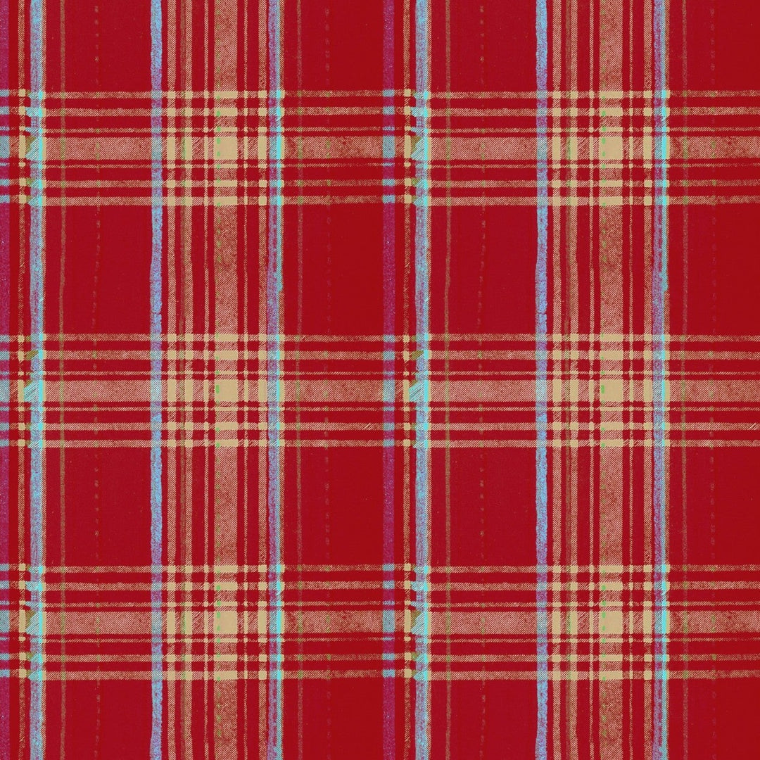 Seaport Plaid Red Wallpaper