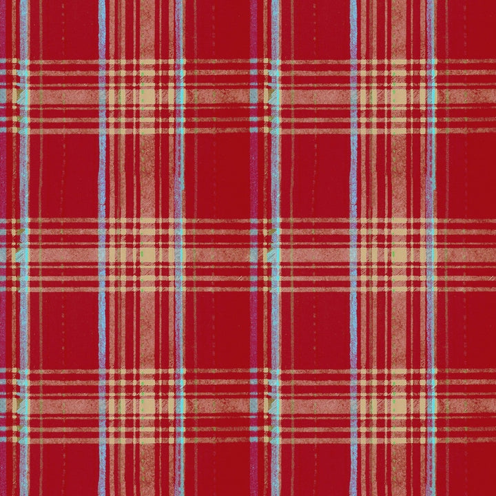 Seaport Plaid Red Wallpaper