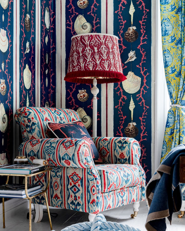 Coquillage Indigo Wallpaper