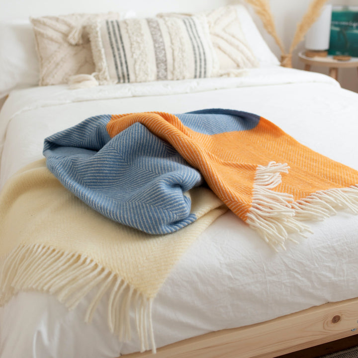 Orange Sunrise Wool Blanket