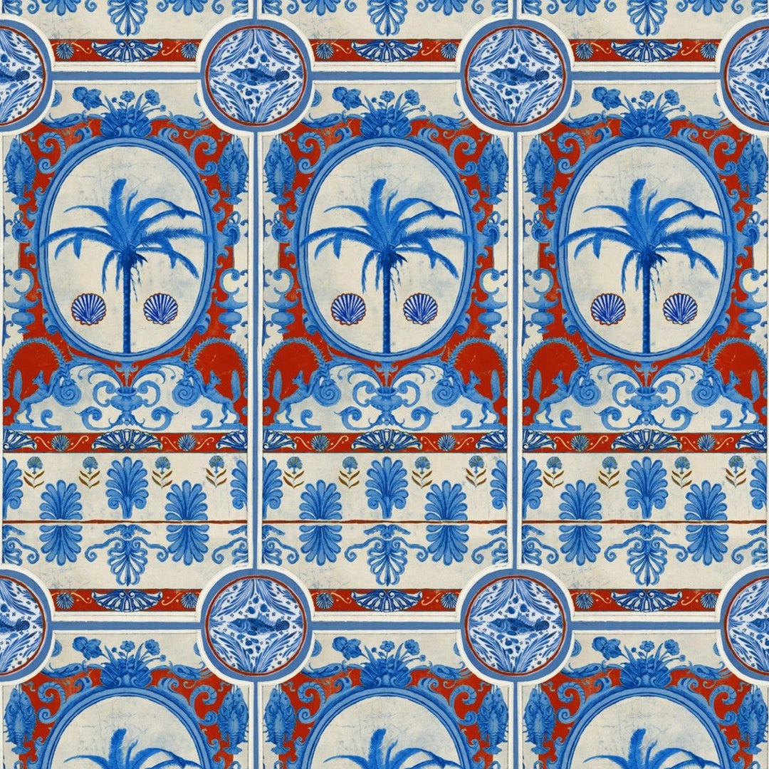 The Villa Red Mural Wallpaper