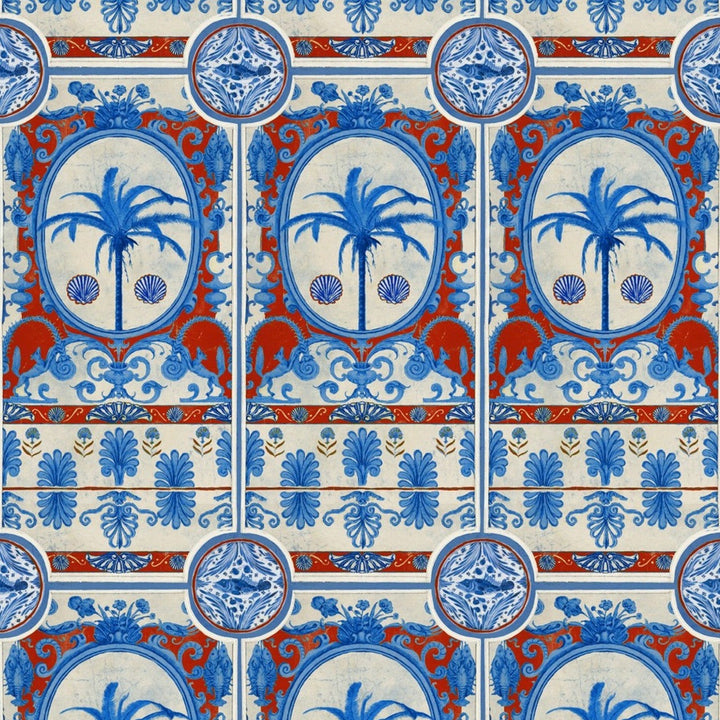 The Villa Red Mural Wallpaper