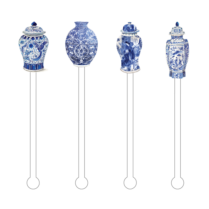 Blue & White Ginger Jar Stir Sticks