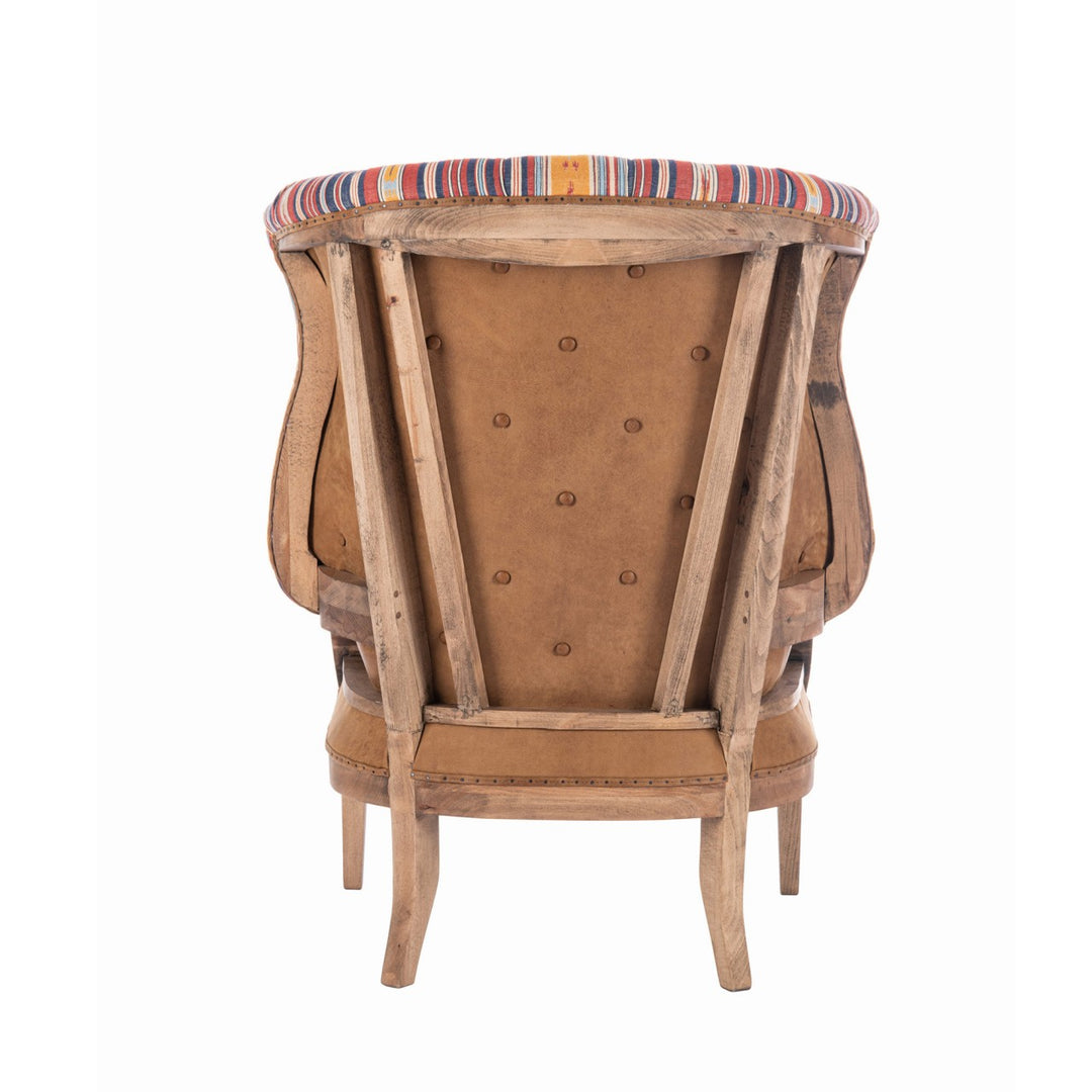 William Deconstructed Wingback Chair - Neyshabour & Leather