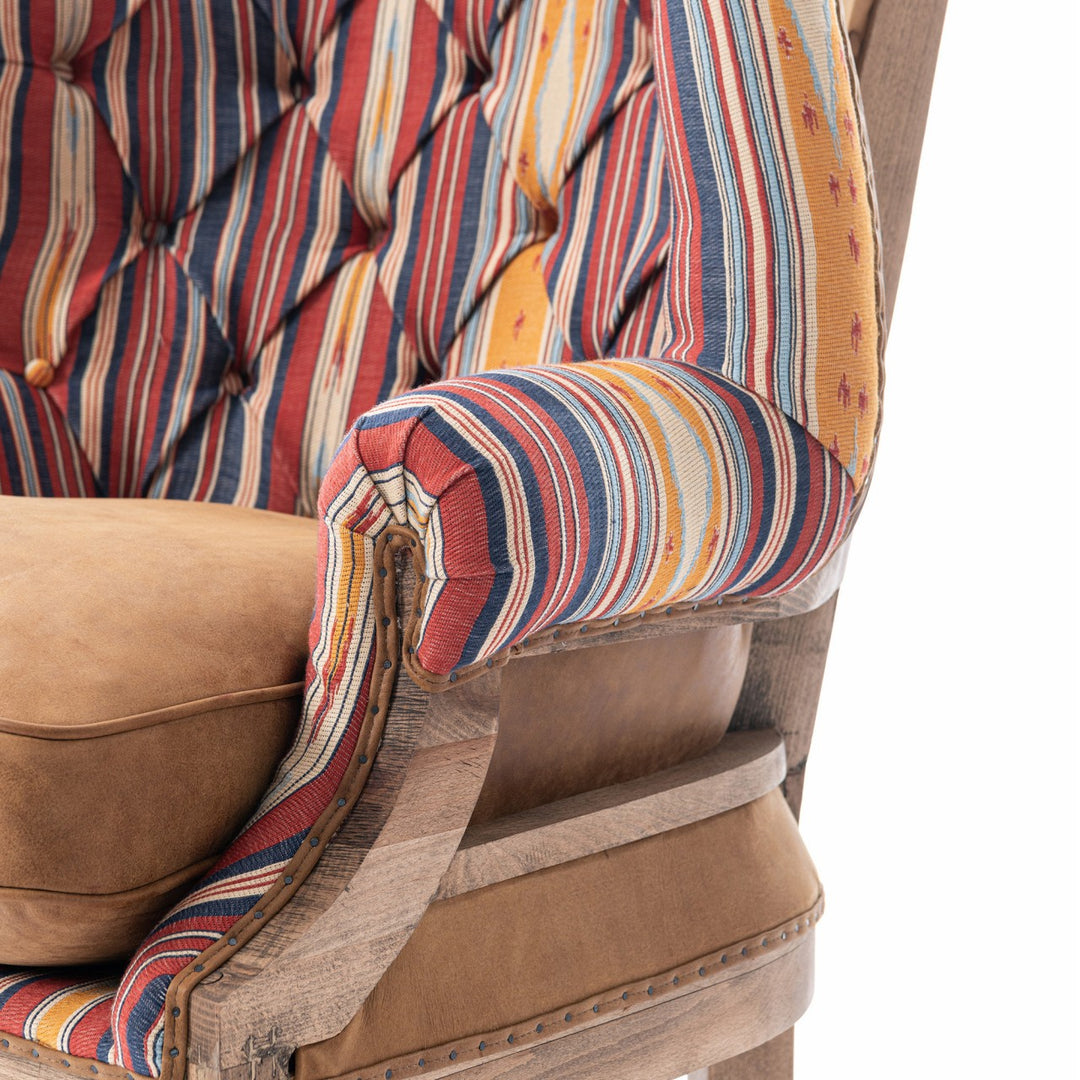 William Deconstructed Wingback Chair - Neyshabour & Leather