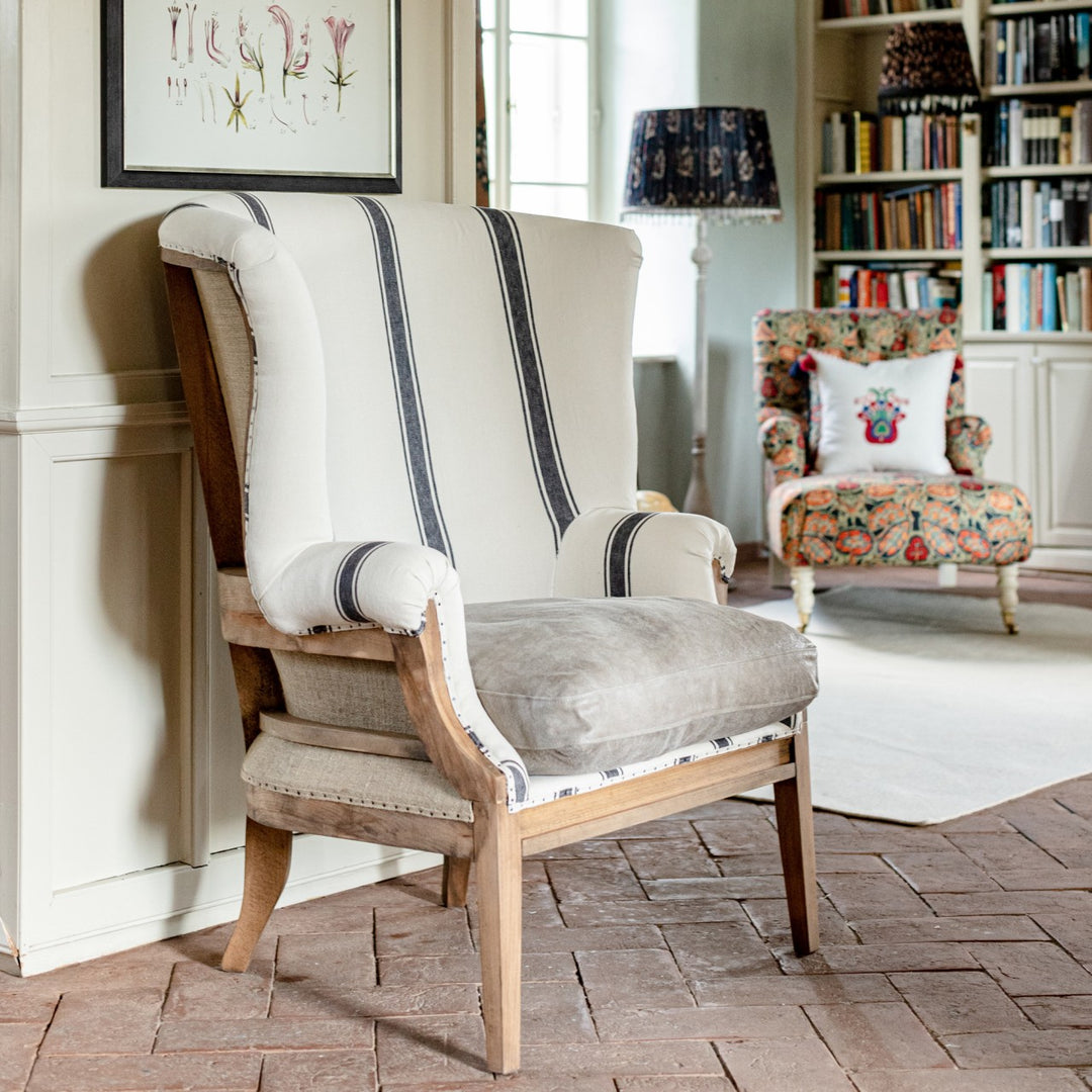 William Deconstructed Wingback Chair - Hajdu Linen