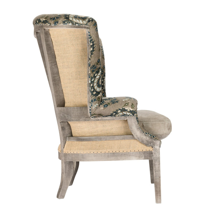 William Deconstructed Wingback Chair - Dapple Grey Linen