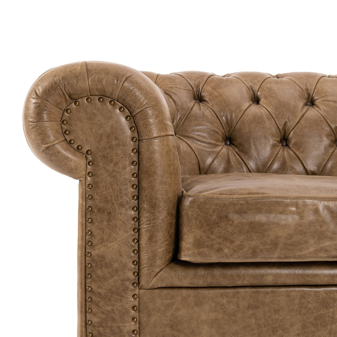 Winston Tufted Sofa - Cambridge Sage Leather