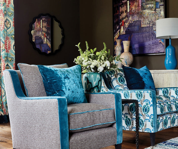Paddy Peacock Velvet Cushion