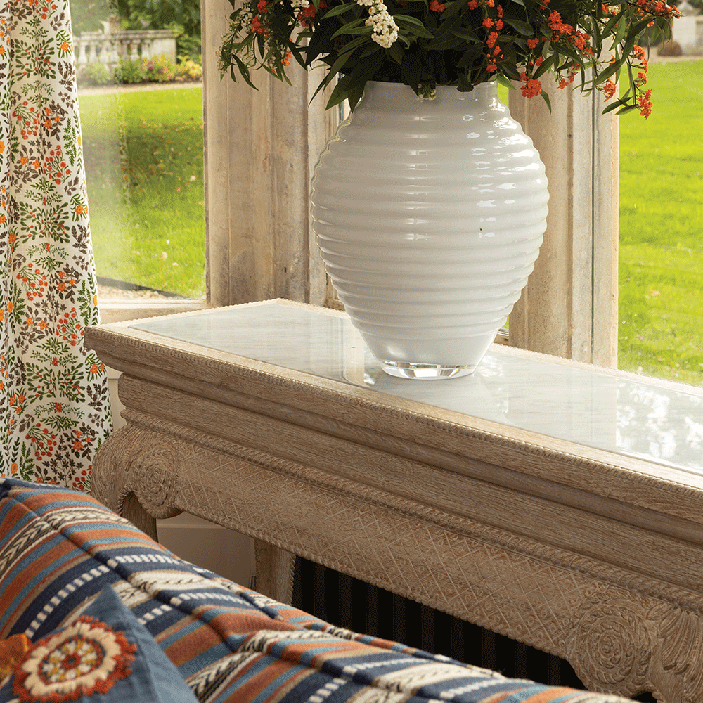 York Mini Console Table - Venetian White Oak