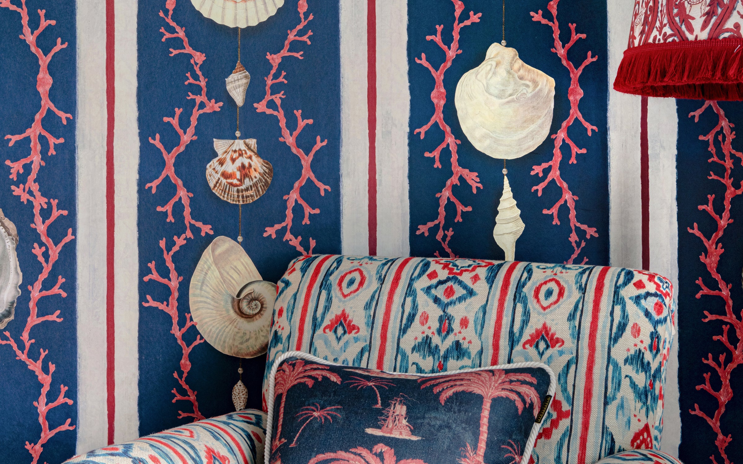 Pair Needlepoint Throw Pillows Beach Sea Shells Cushion with Leopard Print  Frame