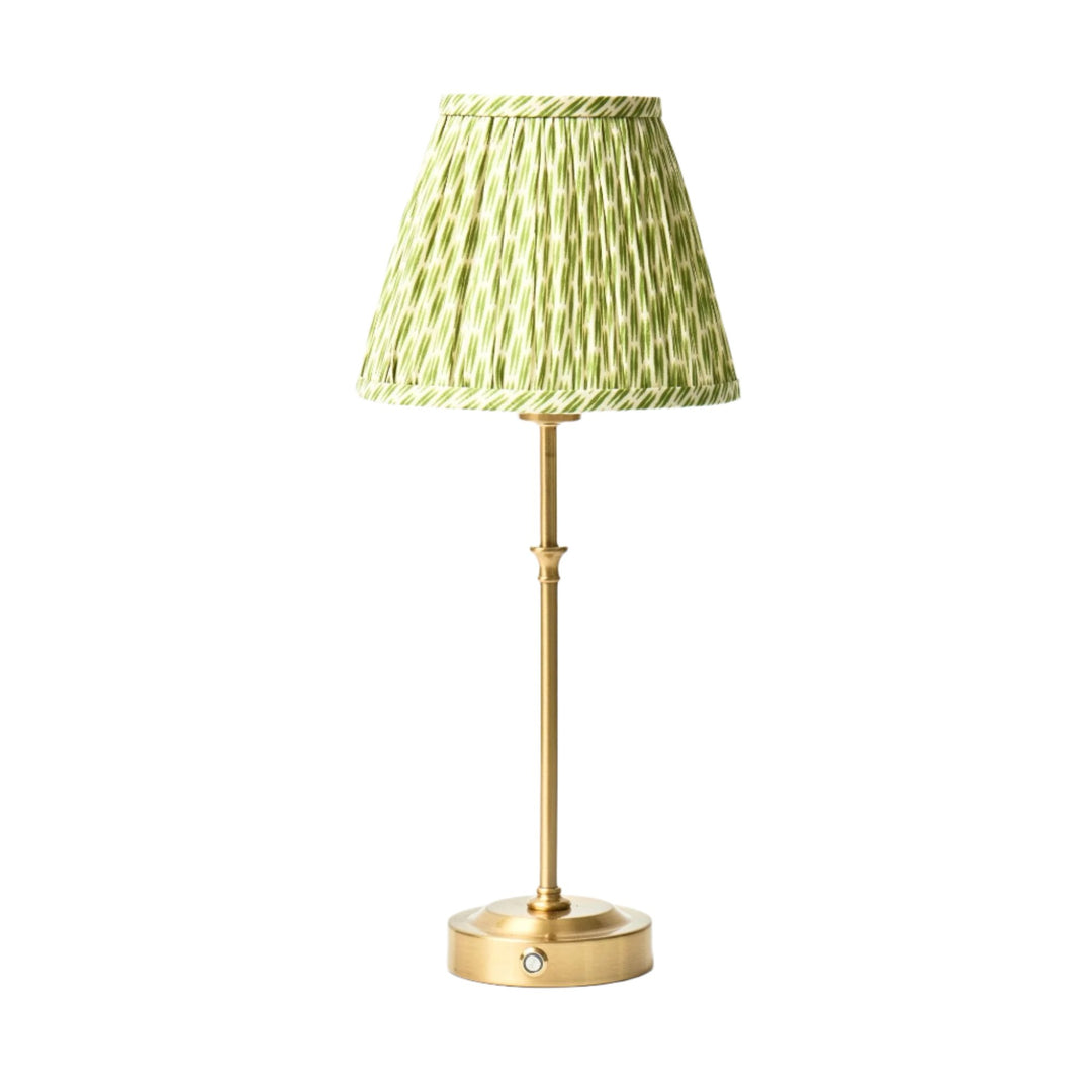 Lyla Rechargeable Table Lamp - Green Patola Lampshade