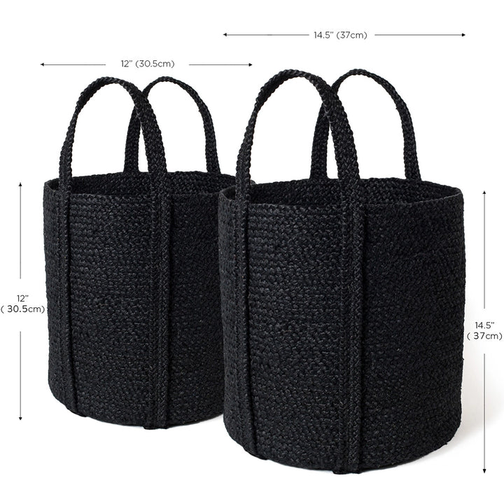 Kata Handwoven Storage Baskets - Black