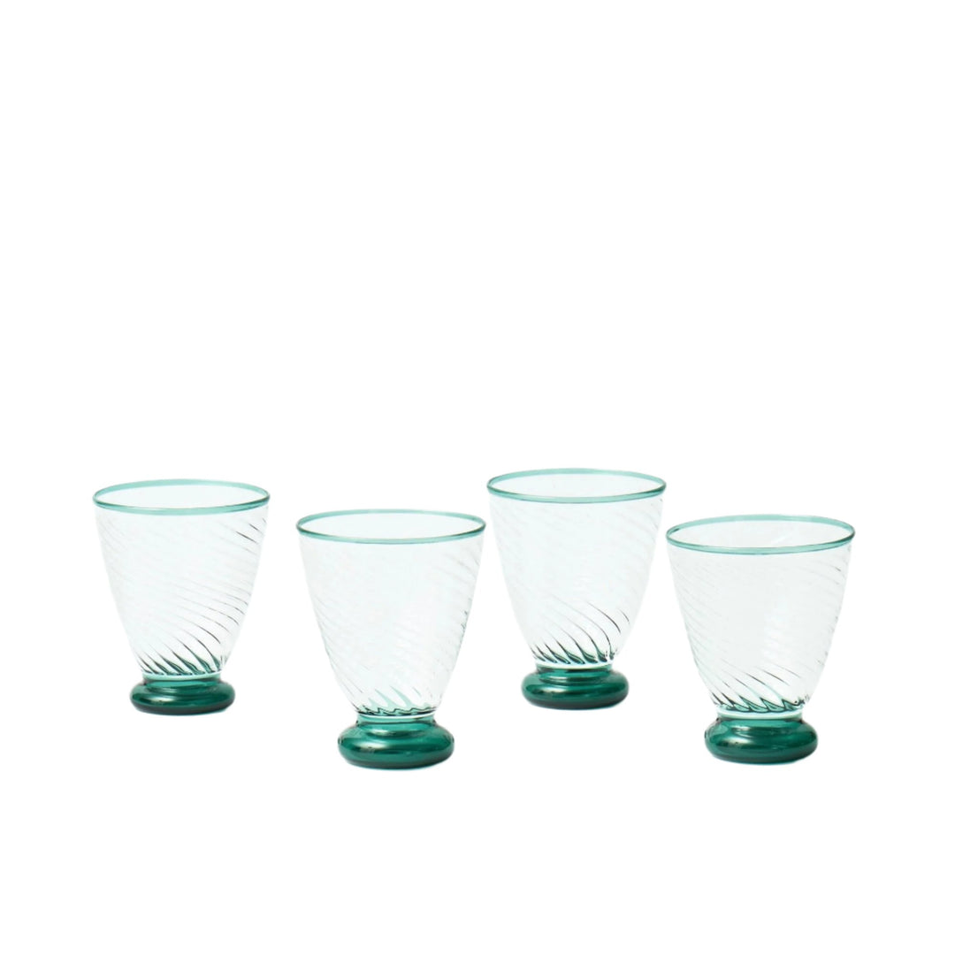 Valentina Green Footed Water Glass