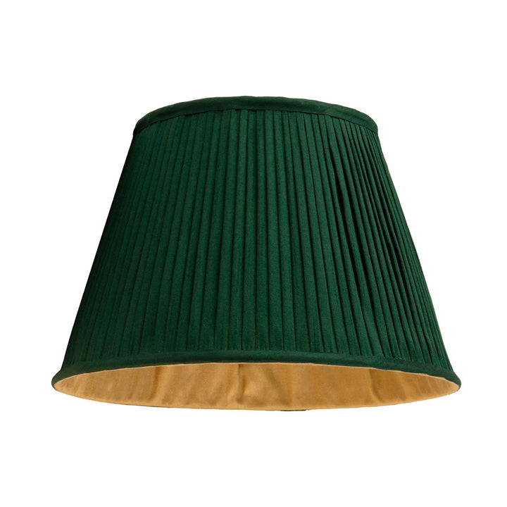 Racing Green & Gold Pleated Lampshade