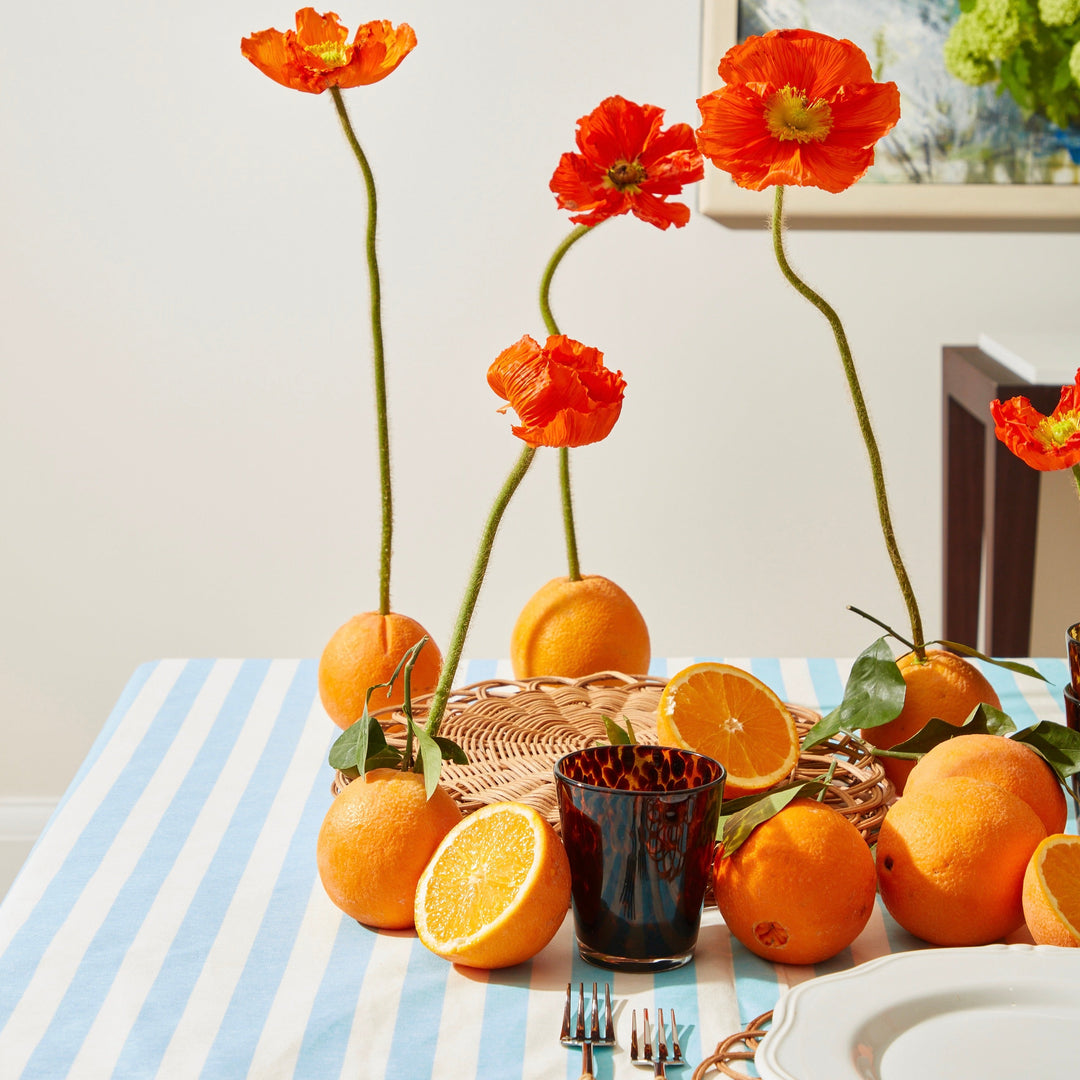 Turquoise Stripe Tablecloth