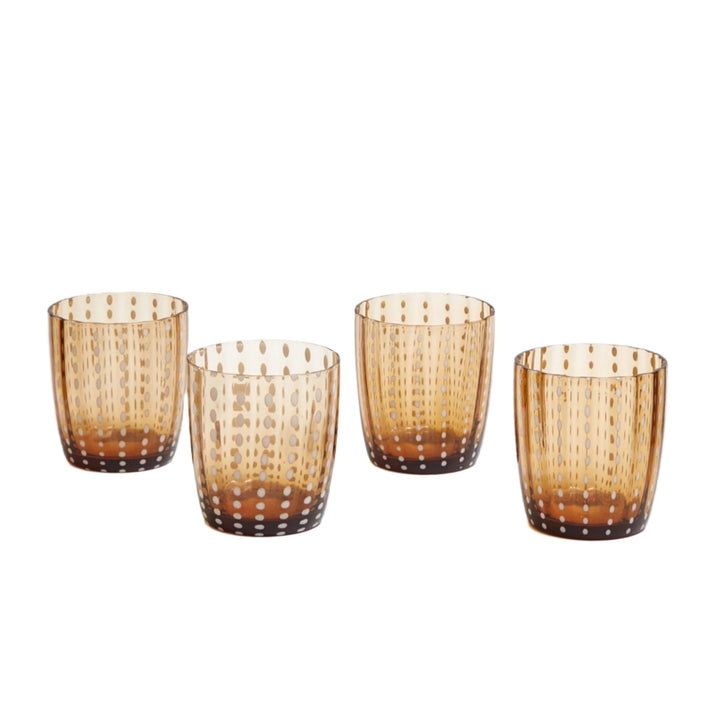 Amber Speckled Glasses - Set of 4