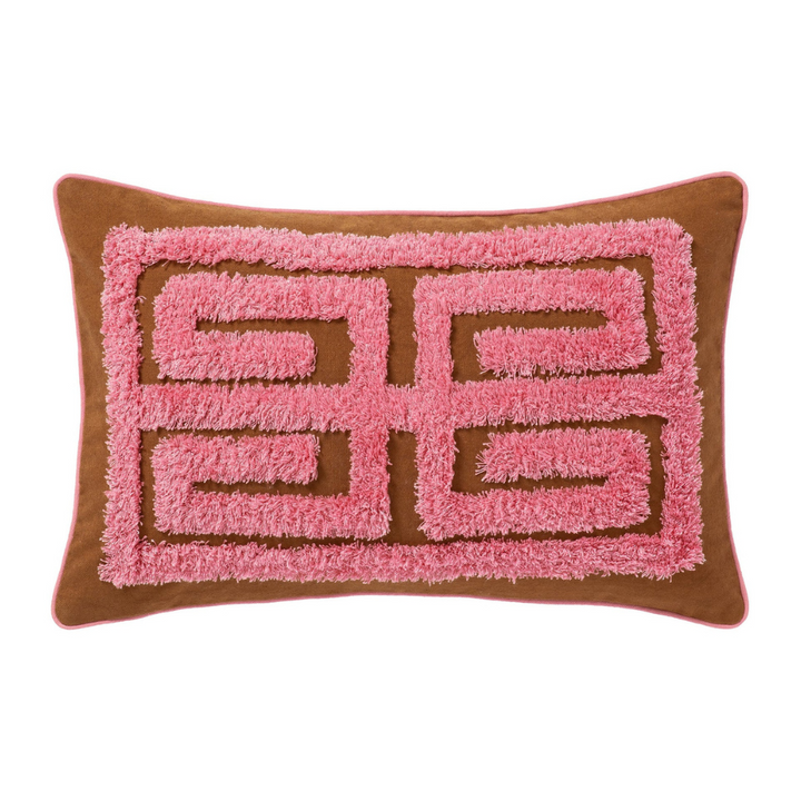Cleo Cushion - Pink & Brown