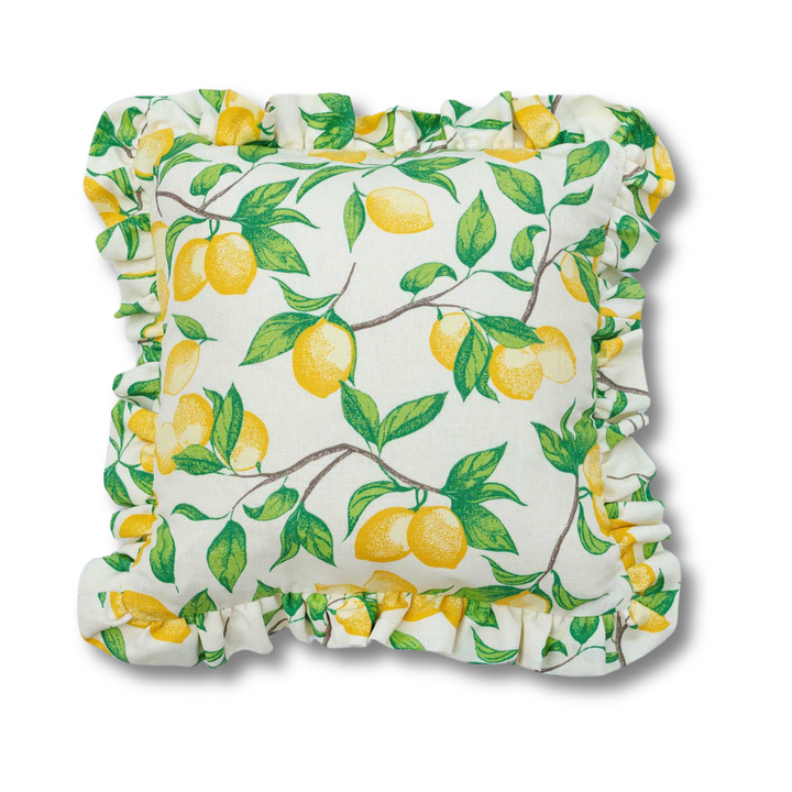Capri Lemons Ruffled Cushion