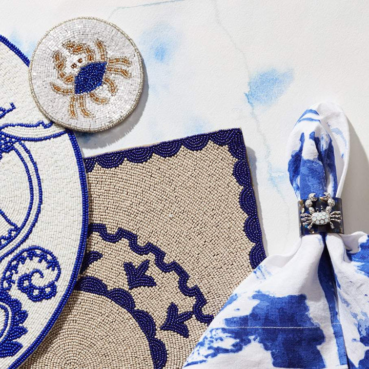 Brushstroke Dinner Napkins - Blue