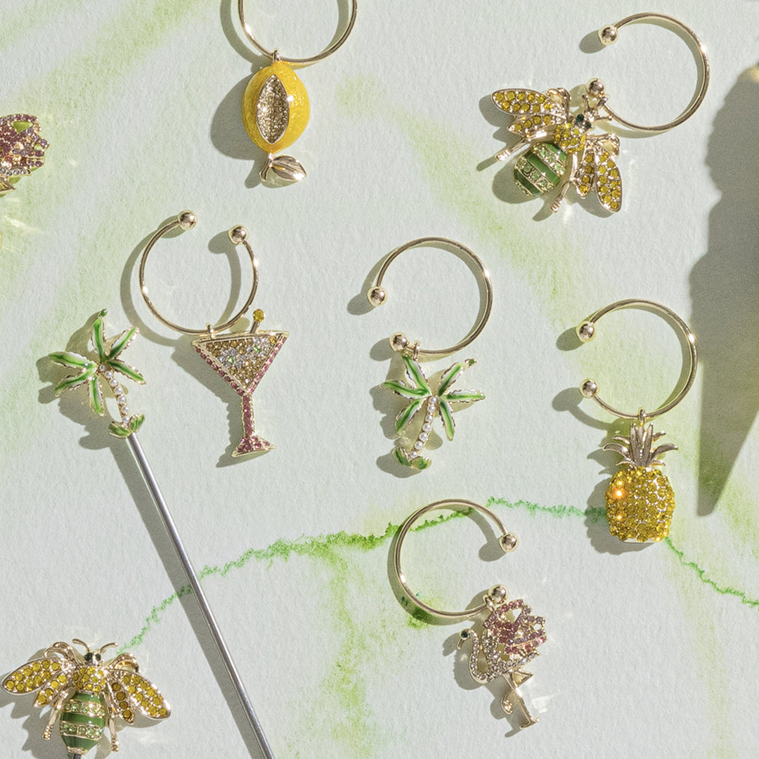 Tropical Wine Charms - Set of 6