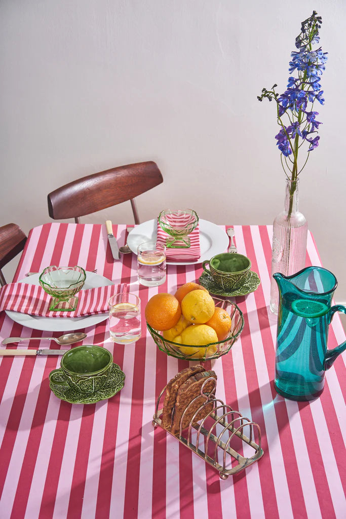 Raspberry Swirl Cotton Drill Tablecloth | Atelier Raff