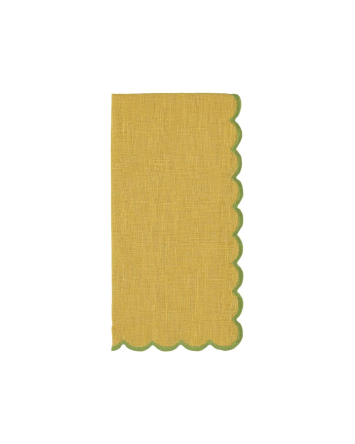 Gretta Scalloped Napkin - Yellow