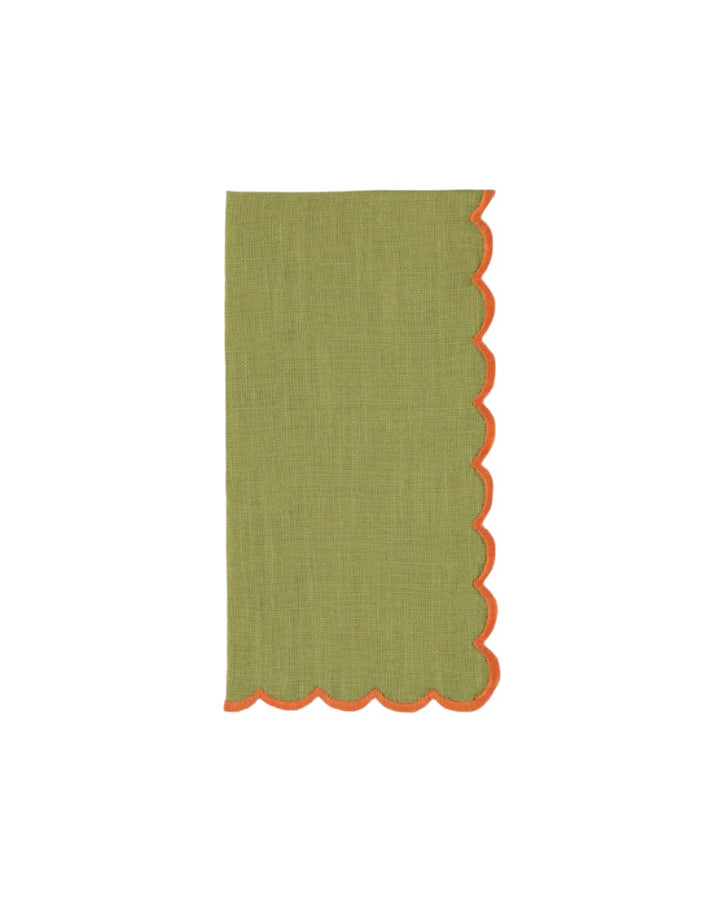 Gretta Scalloped Napkin - Green