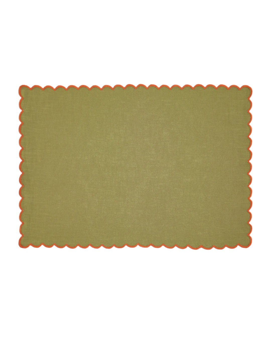 Greta Scalloped Placemat - Green