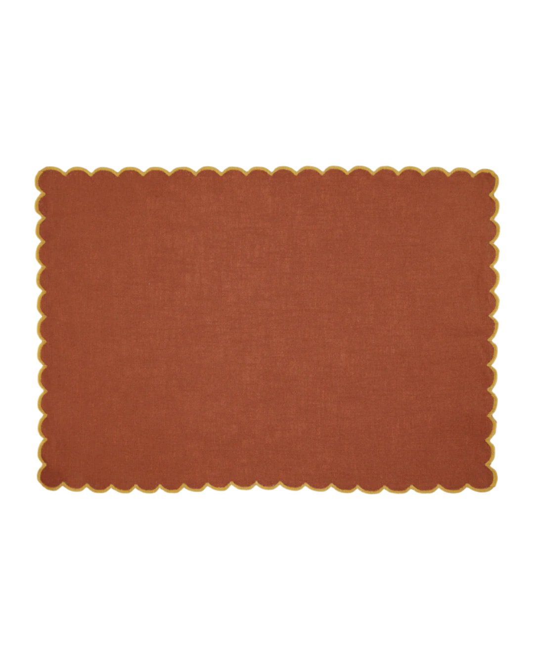 Greta Scalloped Placemat - Terracotta