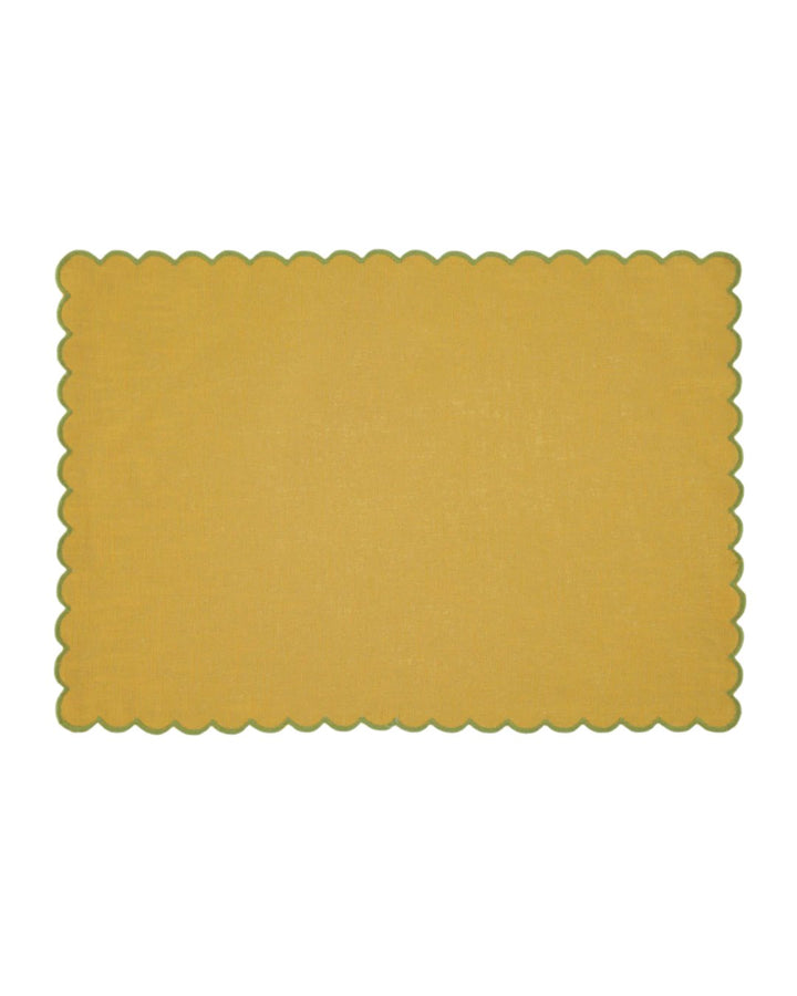 Greta Scalloped Placemat - Yellow