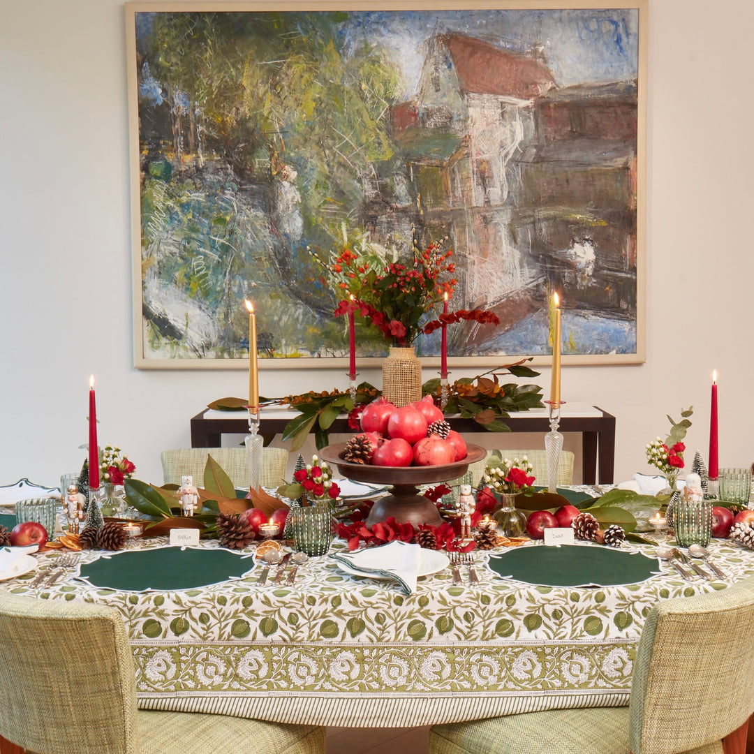 Pine Green Pomegranate Tablecloth