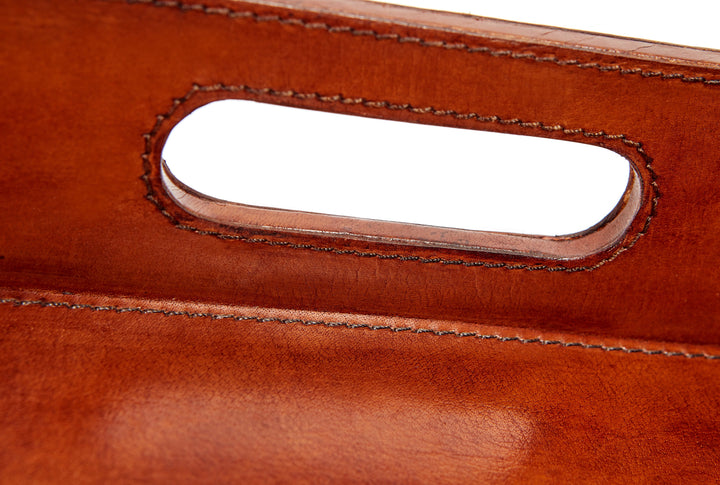 Butler Classic Tan Leather Tray Table