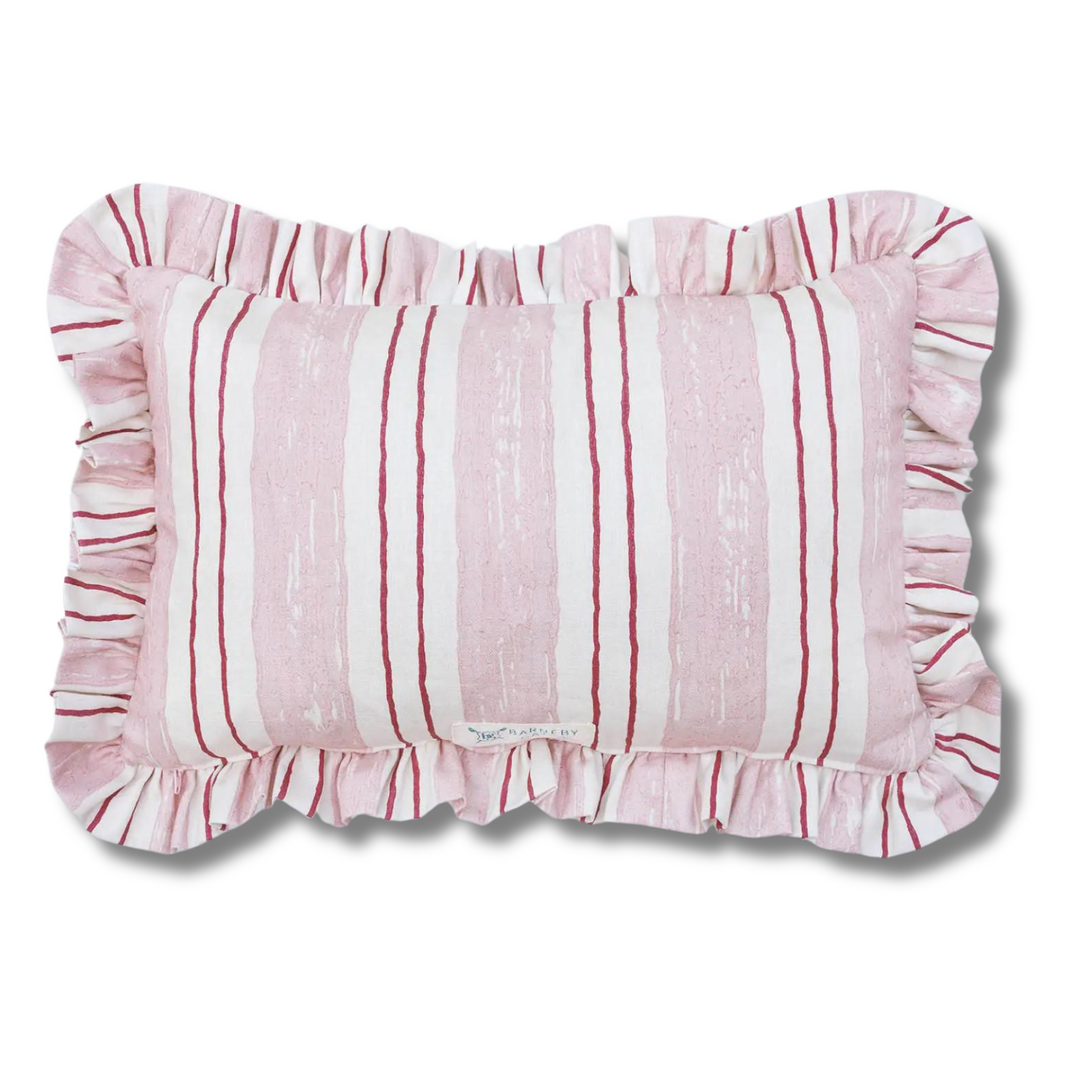 Painter's Stripe Ruffled Cushion