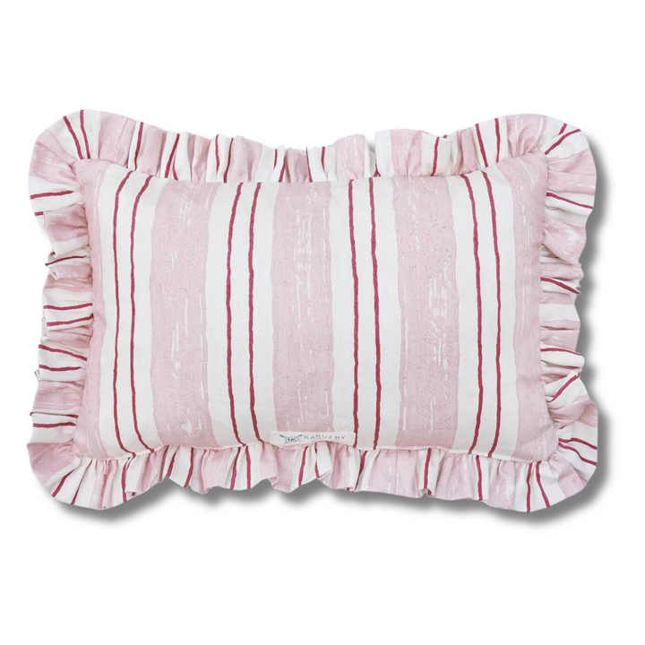 Painter's Stripe Ruffled Cushion