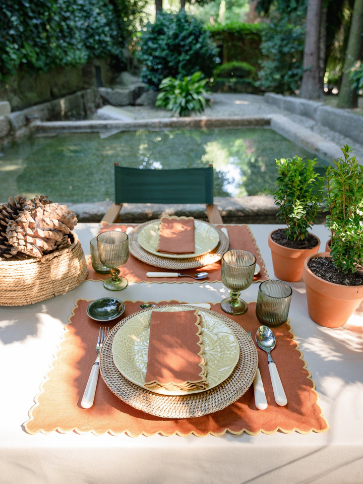 Greta Scalloped Placemat - Terracotta