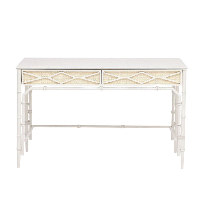 Natla Desk with Rattan Front Drawers