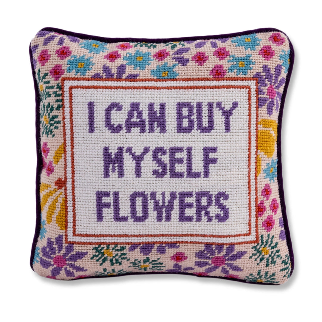 I Can Buy Myself Flowers Needlepoint Cushion