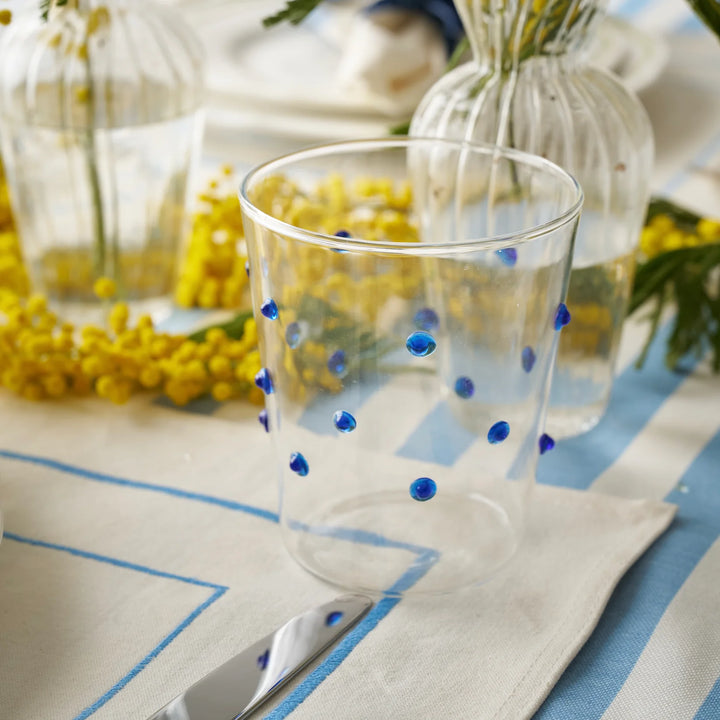 Blue Dotted Glasses - Set of 4