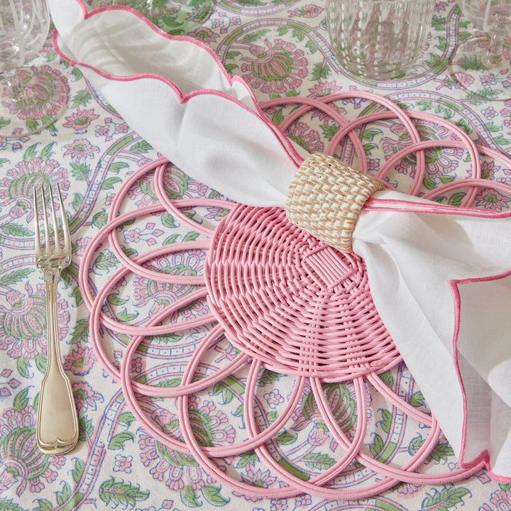 Pink & Green Vine Tablecloth