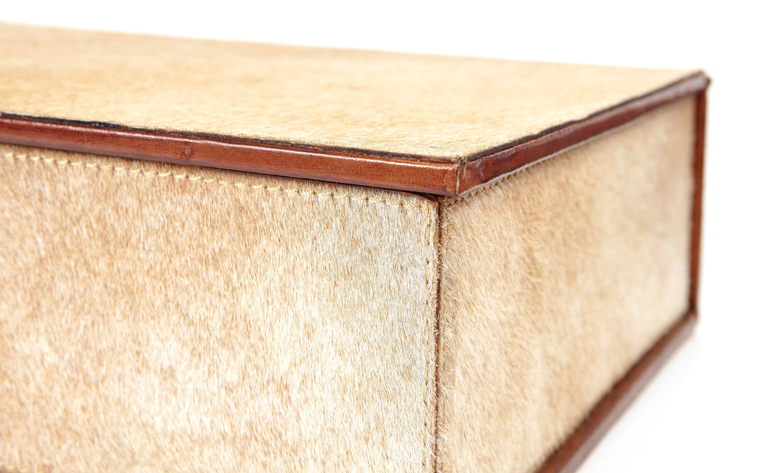 Devonshire Natural Tan Cowhide A4 Paper Box