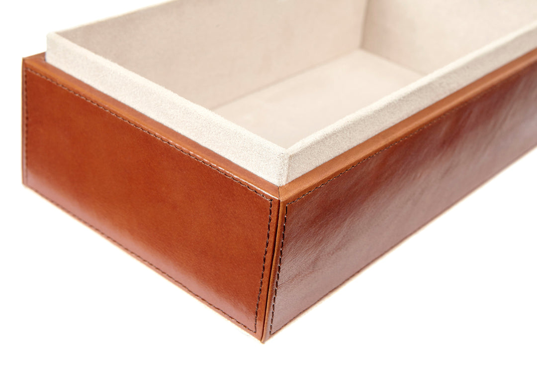Paddington Classic Tan Leather Tissue Box Cover