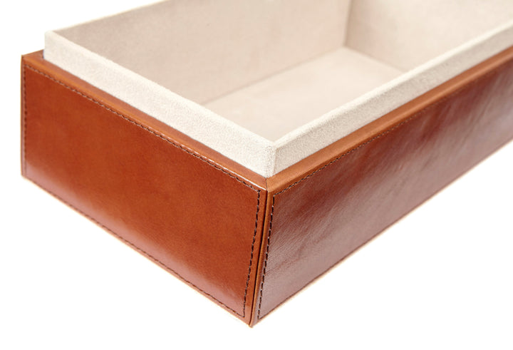 Paddington Classic Tan Leather Tissue Box Cover