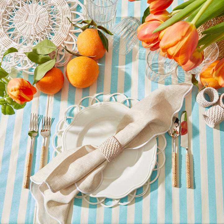 Turquoise Stripe Tablecloth